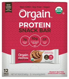 Orgain, Organic Protein Snack Bar Peanut Butter Chocolate Chunk 12 Bar ...